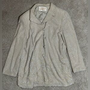 Rickie Freeman for Teri Jon Shimmering Silver Blazer